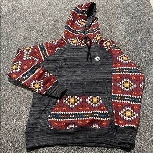 Hooey Men's Aztec Pattern Sweater - Black and Red